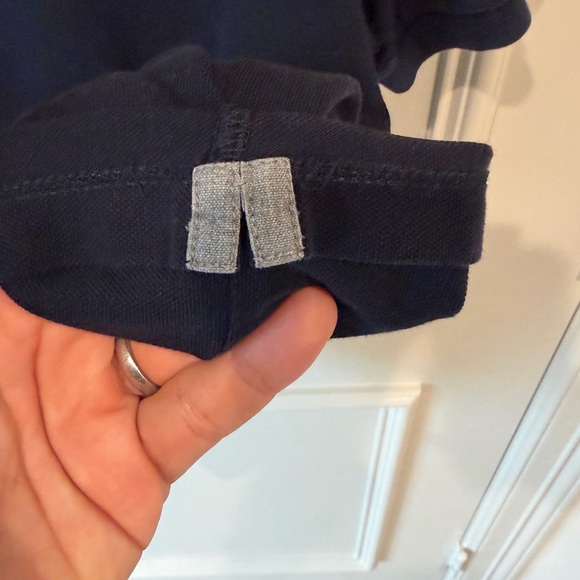 Navy Polo Shirt with White Stripes - Picture 7 of 8